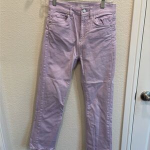 LOFT Pastel Lilac Cropped Straight Jeans